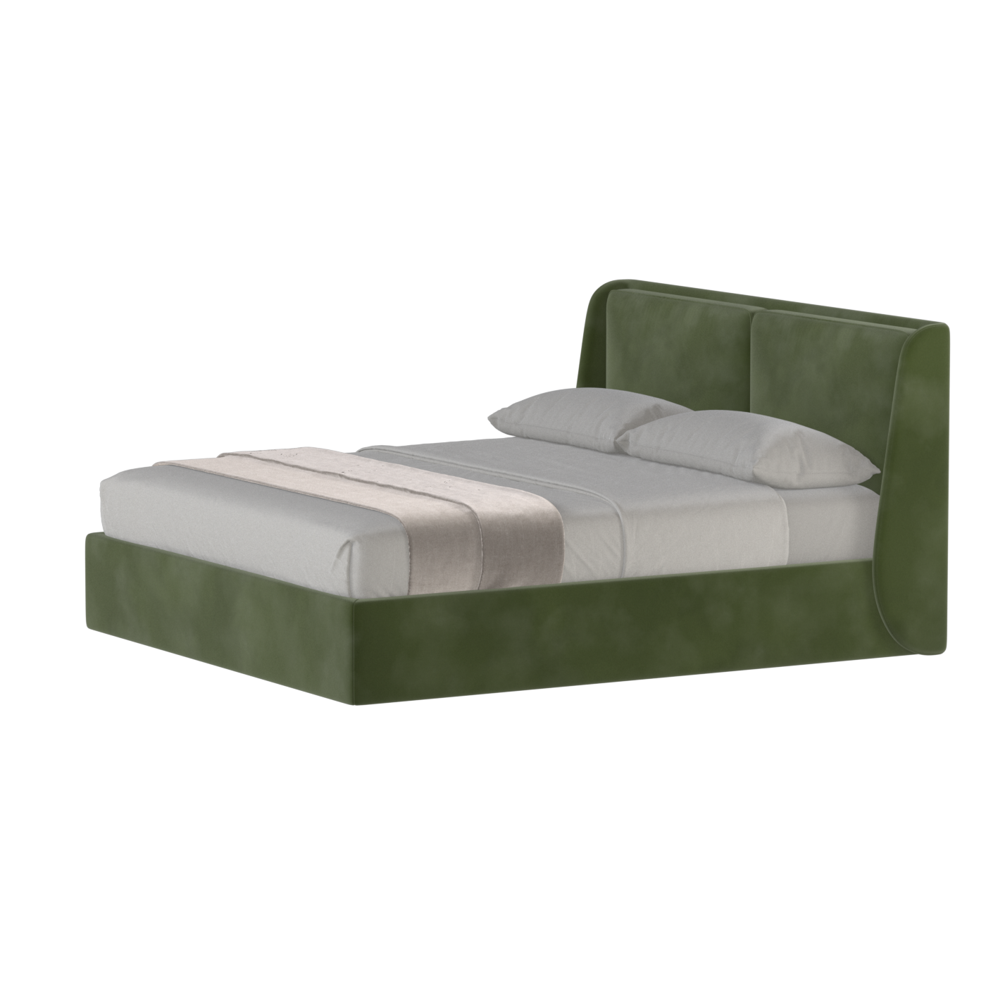 Lit double rembourré Ruby en tissu haut de gamme