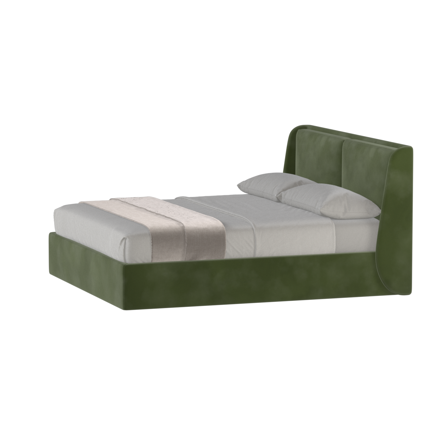 Lit double rembourré Ruby en tissu haut de gamme