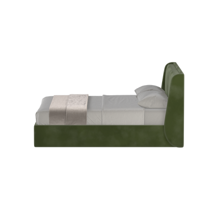 Lit double rembourré Ruby en tissu haut de gamme