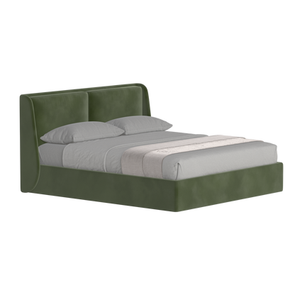 Lit double rembourré Ruby en tissu haut de gamme