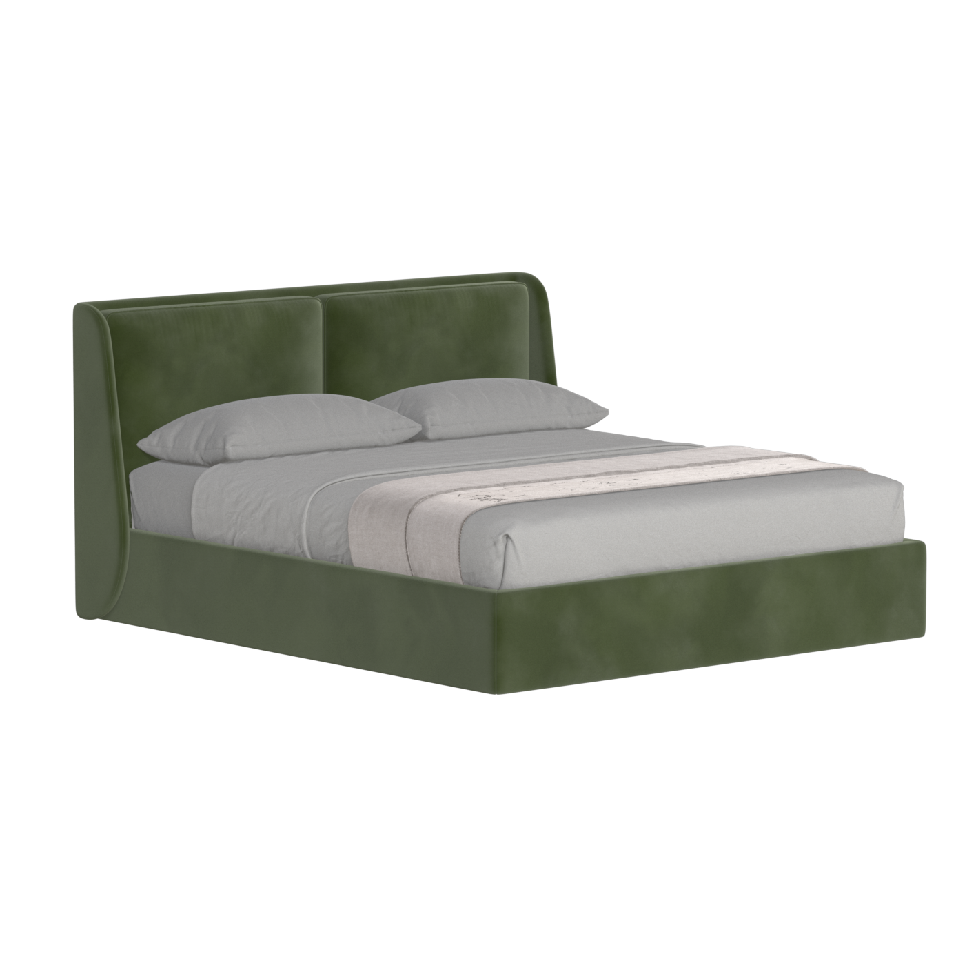 Lit double rembourré Ruby en tissu haut de gamme