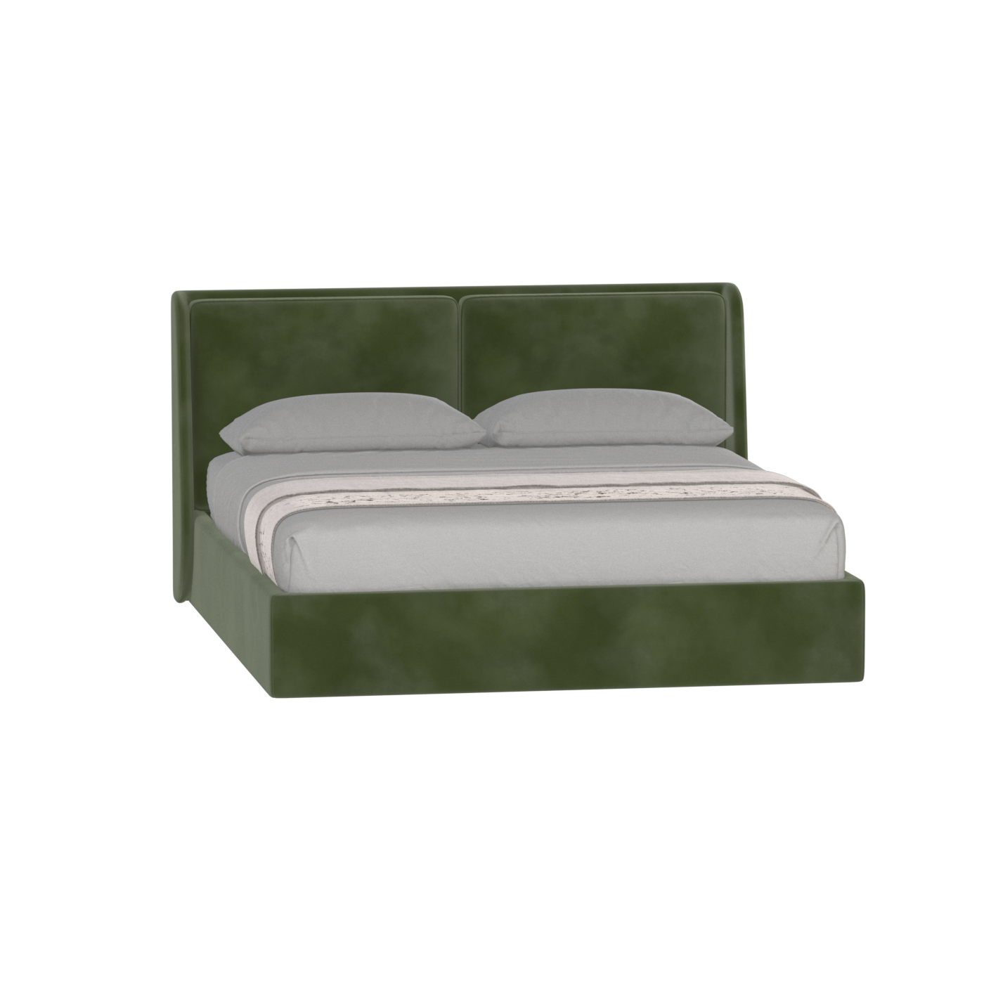 Lit double rembourré Ruby en tissu haut de gamme