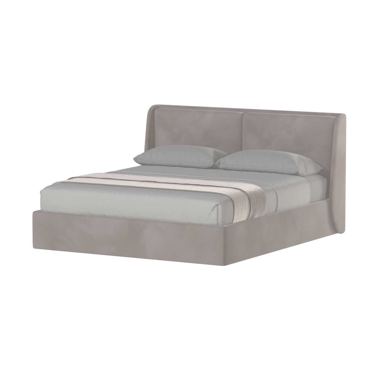 Lit double rembourré Ruby en tissu haut de gamme