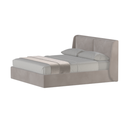 Lit double rembourré Ruby en tissu haut de gamme