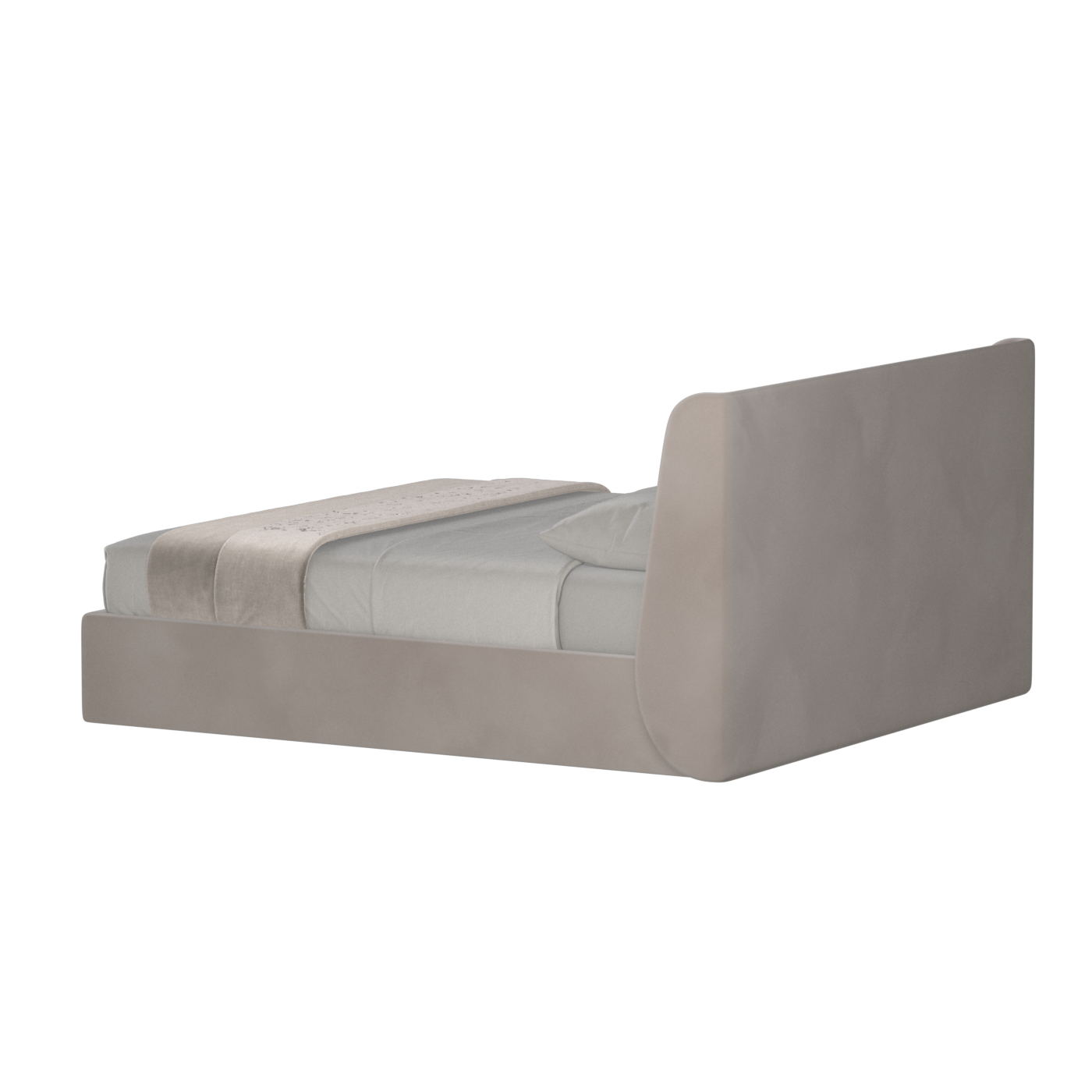 Lit double rembourré Ruby en tissu haut de gamme