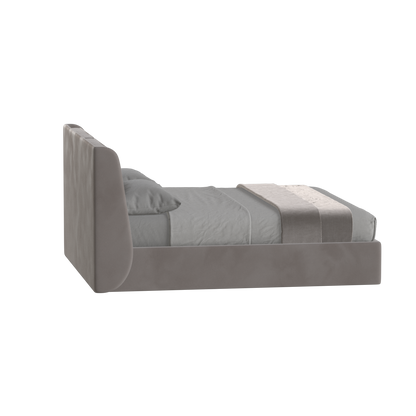Lit double rembourré Ruby en tissu haut de gamme