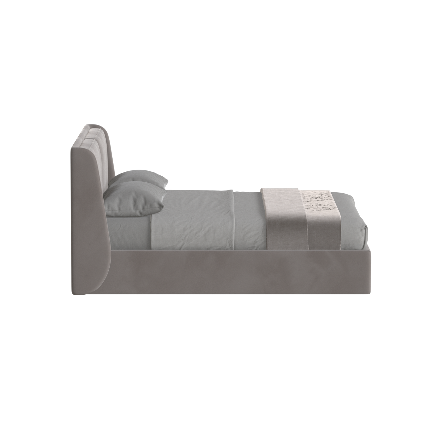 Lit double rembourré Ruby en tissu haut de gamme