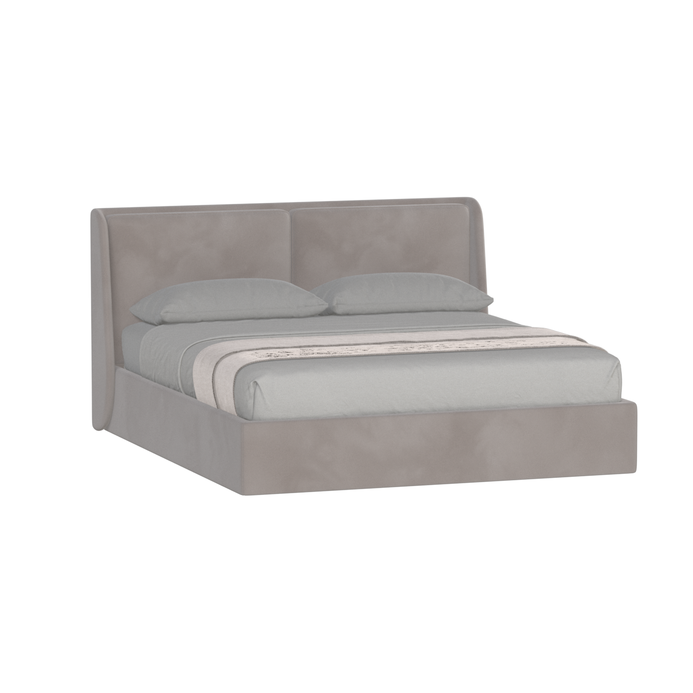 Lit double rembourré Ruby en tissu haut de gamme