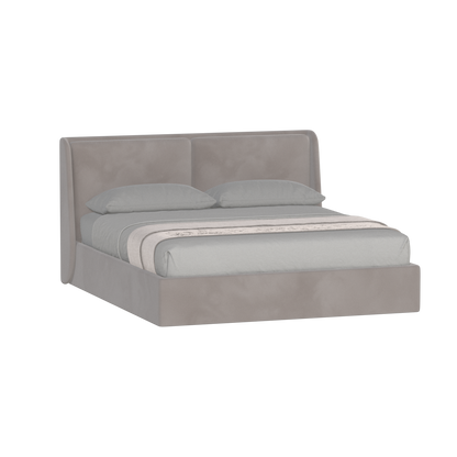 Lit double rembourré Ruby en tissu haut de gamme