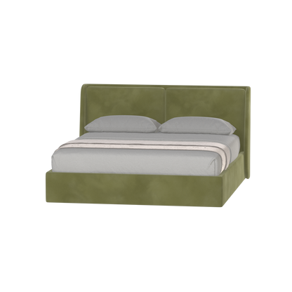 Lit double rembourré Ruby en tissu haut de gamme