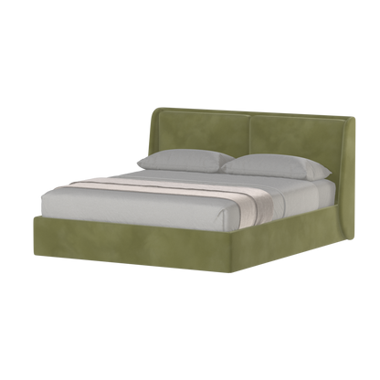 Lit double rembourré Ruby en tissu haut de gamme