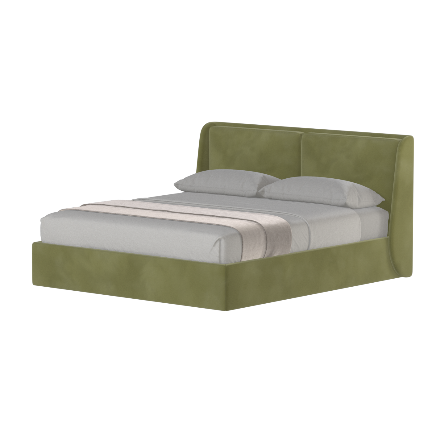 Lit double rembourré Ruby en tissu haut de gamme