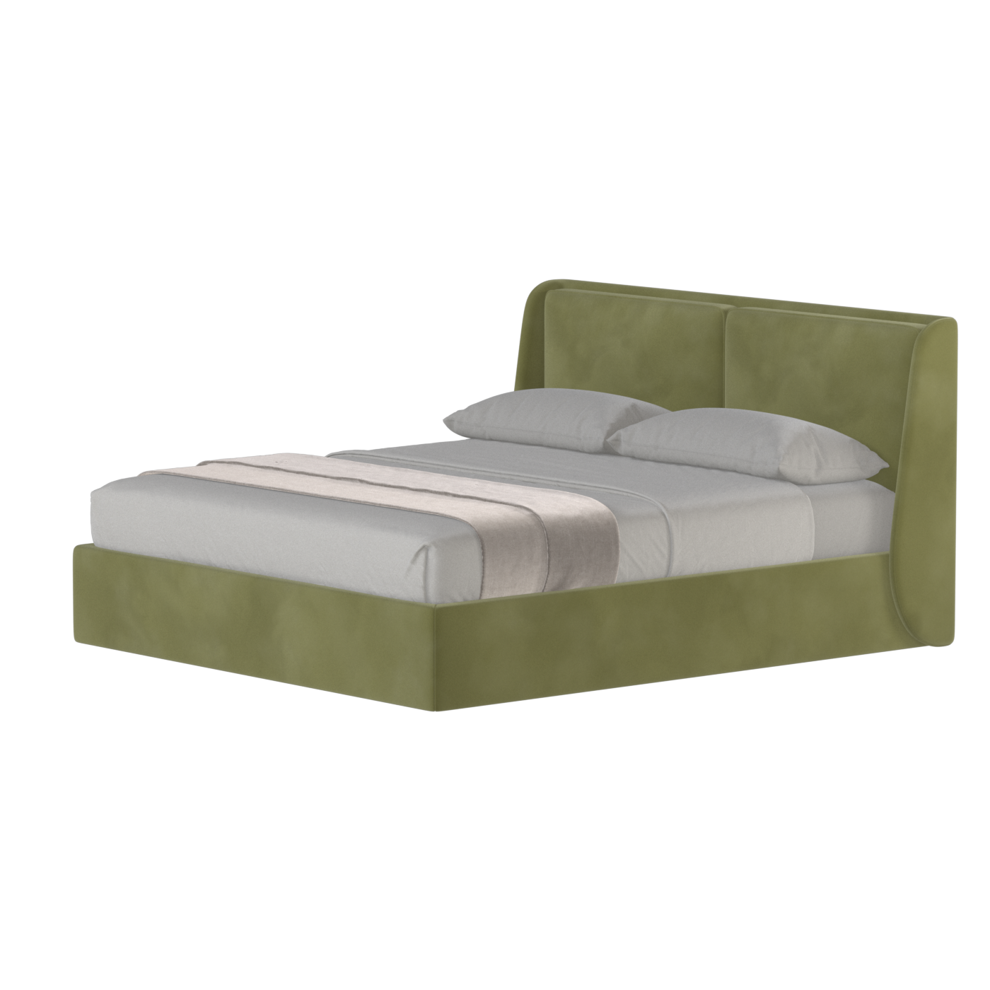 Lit double rembourré Ruby en tissu haut de gamme