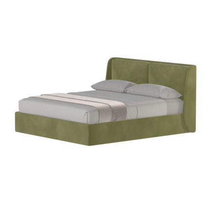 Lit double rembourré Ruby en tissu haut de gamme