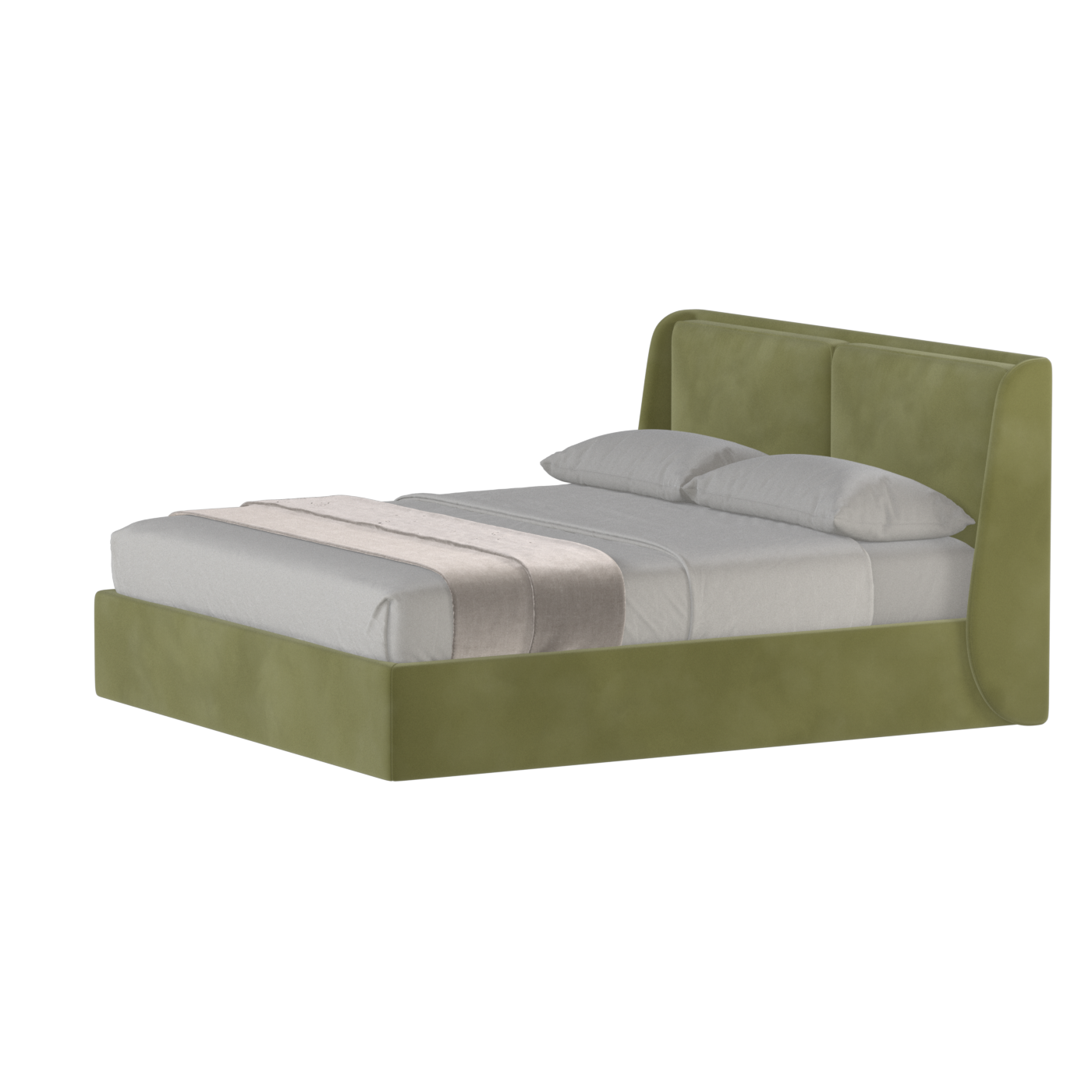 Lit double rembourré Ruby en tissu haut de gamme
