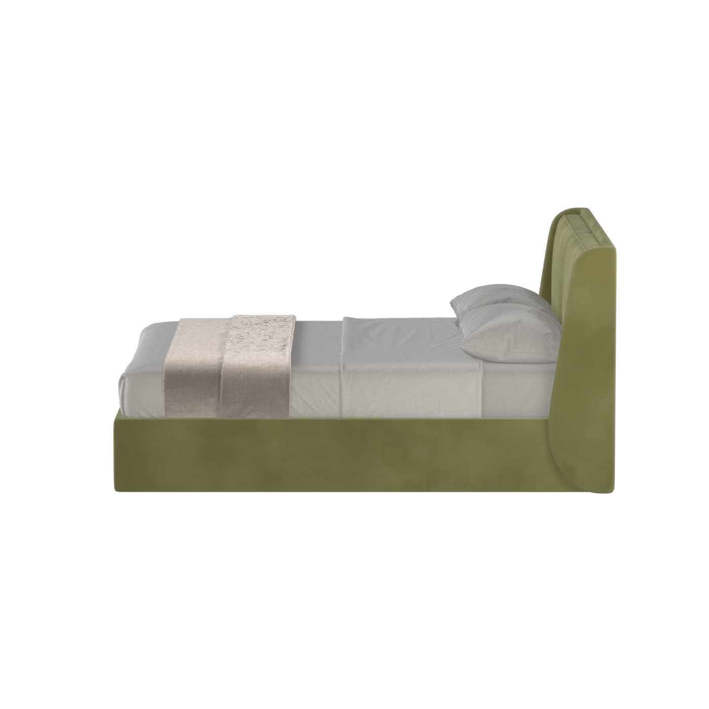 Lit double rembourré Ruby en tissu haut de gamme