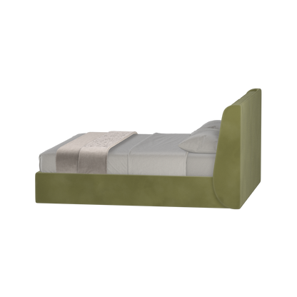 Lit double rembourré Ruby en tissu haut de gamme