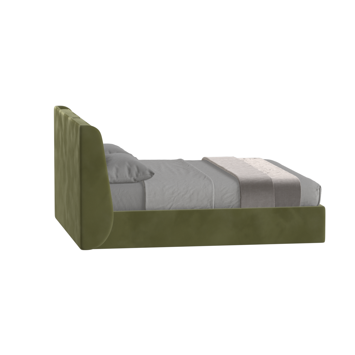 Lit double rembourré Ruby en tissu haut de gamme
