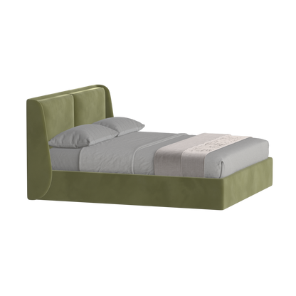 Lit double rembourré Ruby en tissu haut de gamme