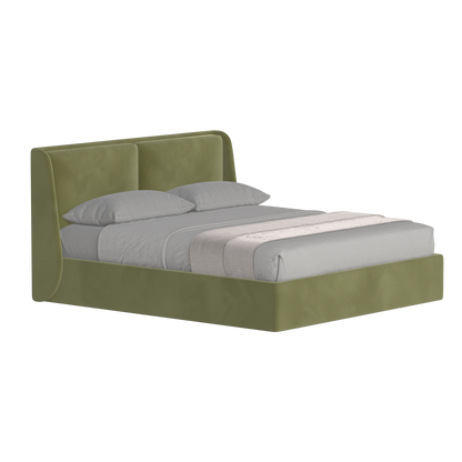 Lit double rembourré Ruby en tissu haut de gamme