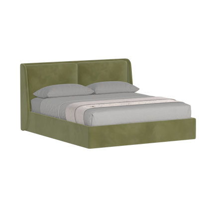 Lit double rembourré Ruby en tissu haut de gamme