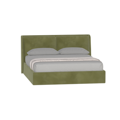 Lit double rembourré Ruby en tissu haut de gamme