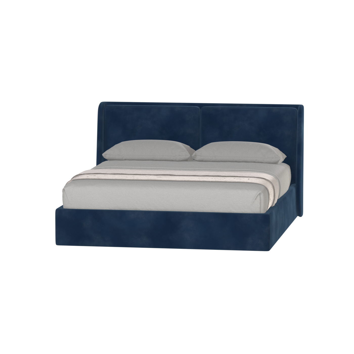 Lit double rembourré Ruby en tissu haut de gamme