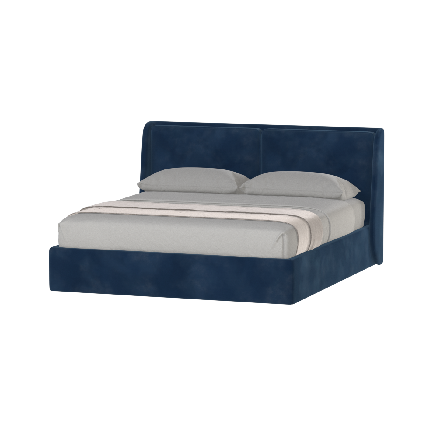 Lit double rembourré Ruby en tissu haut de gamme