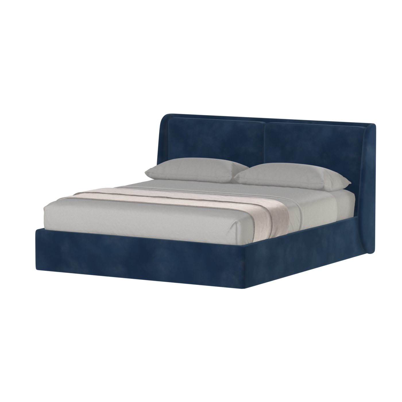 Lit double rembourré Ruby en tissu haut de gamme