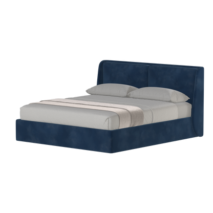 Lit double rembourré Ruby en tissu haut de gamme