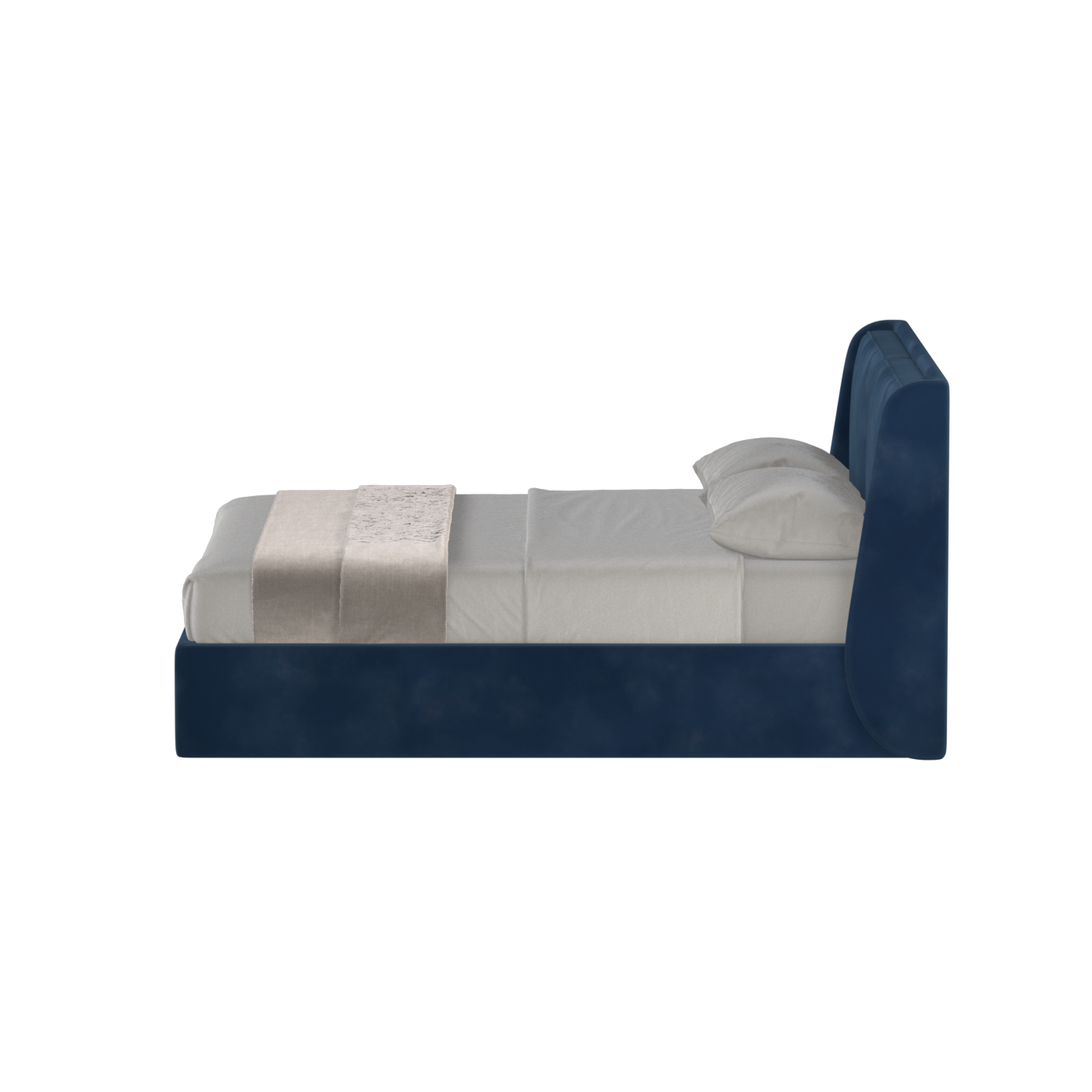Lit double rembourré Ruby en tissu haut de gamme
