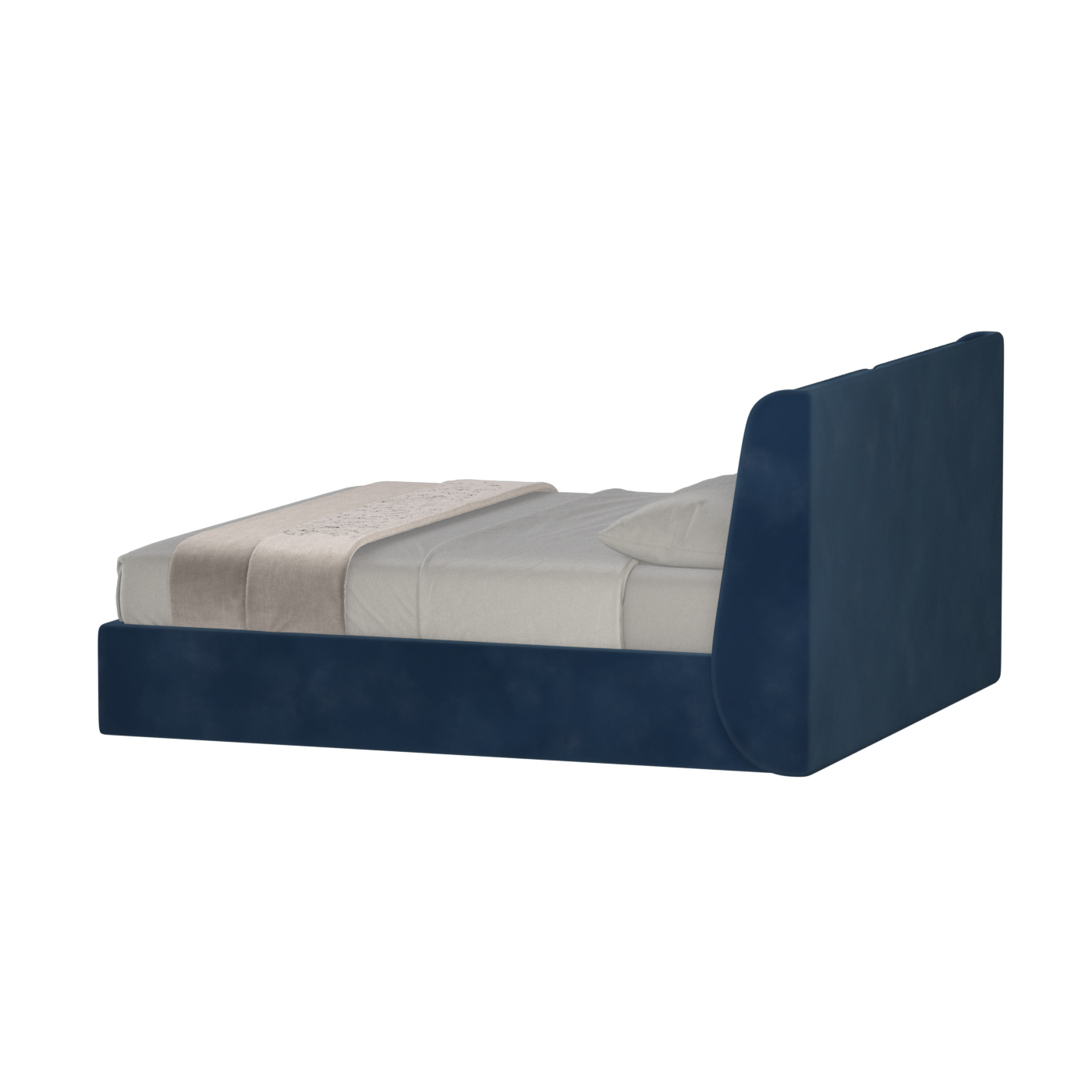Lit double rembourré Ruby en tissu haut de gamme