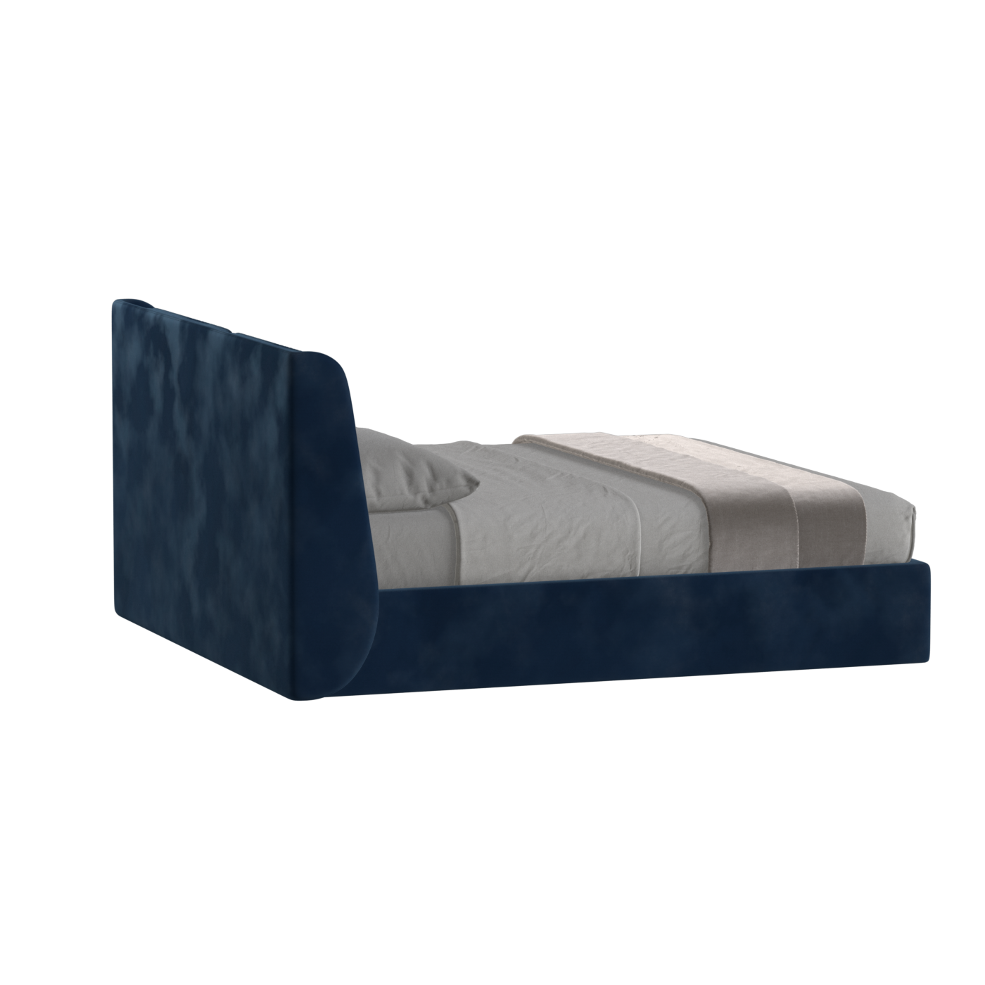 Lit double rembourré Ruby en tissu haut de gamme