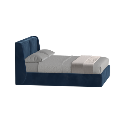 Lit double rembourré Ruby en tissu haut de gamme