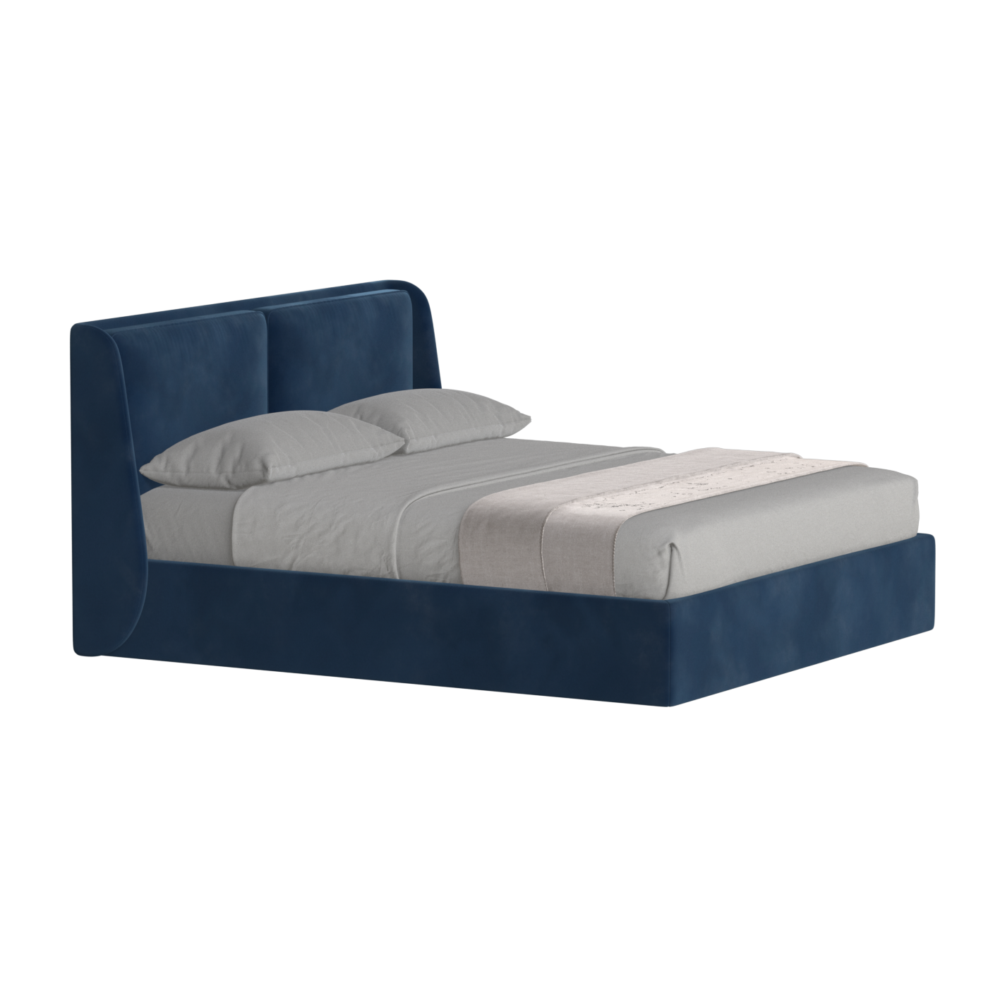 Lit double rembourré Ruby en tissu haut de gamme