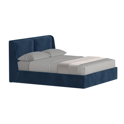 Lit double rembourré Ruby en tissu haut de gamme