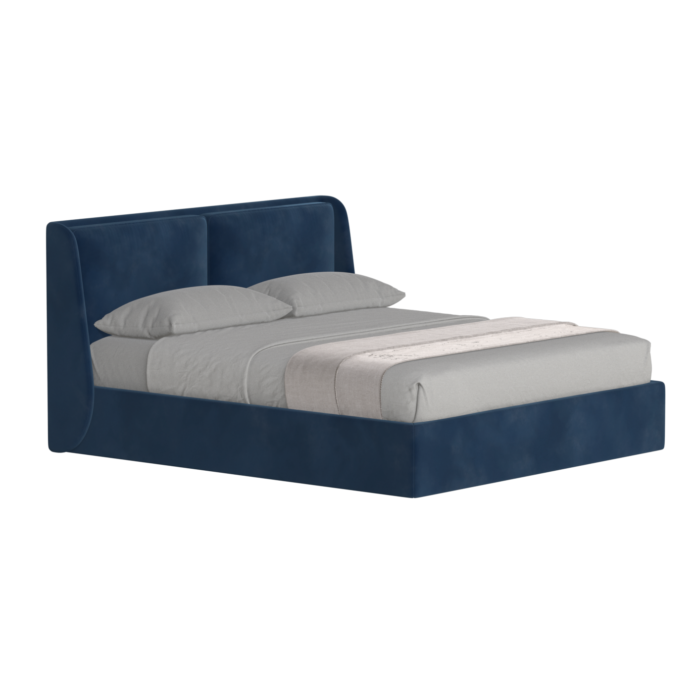 Lit double rembourré Ruby en tissu haut de gamme