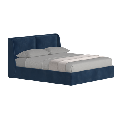 Lit double rembourré Ruby en tissu haut de gamme