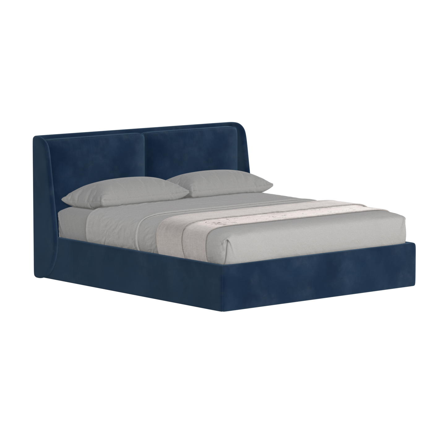 Lit double rembourré Ruby en tissu haut de gamme