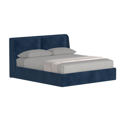 Lit double rembourré Ruby en tissu haut de gamme