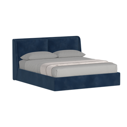 Lit double rembourré Ruby en tissu haut de gamme