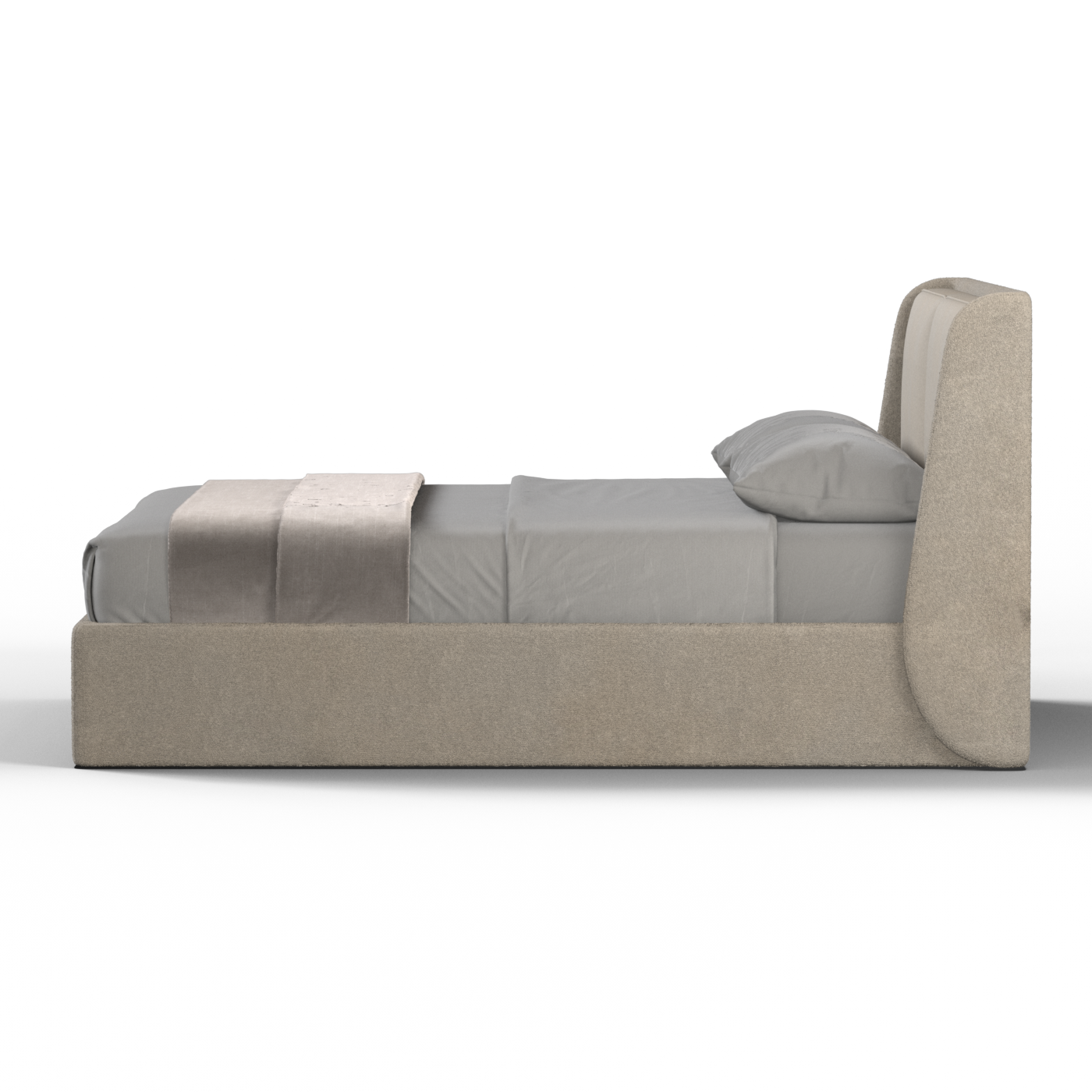 Lit double rembourré Ruby en tissu haut de gamme