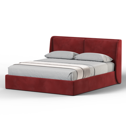 Lit double rembourré Ruby en tissu haut de gamme