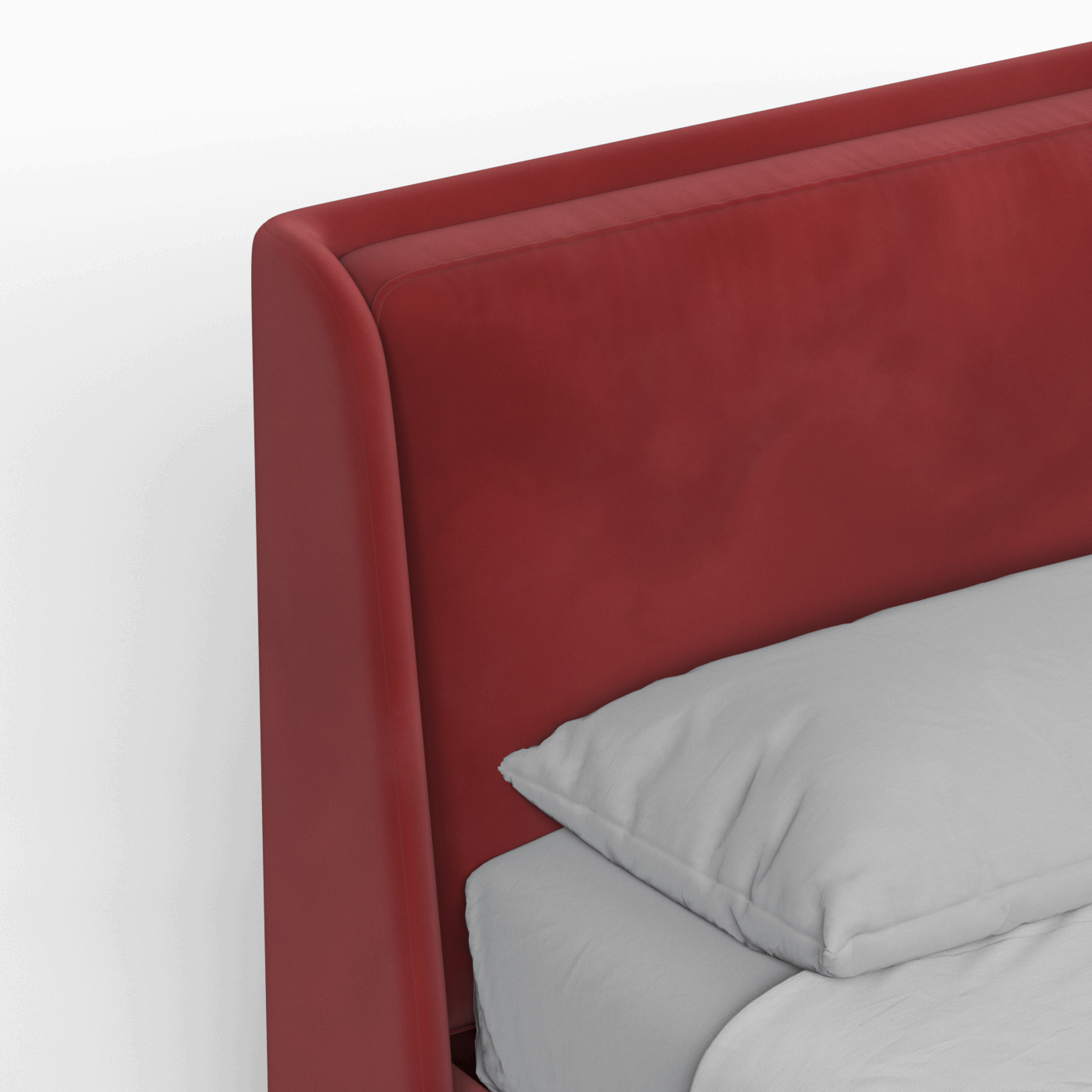 Lit double rembourré Ruby en tissu haut de gamme