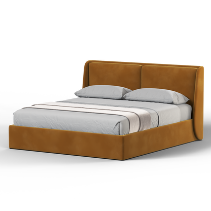 Lit double rembourré Ruby en tissu haut de gamme