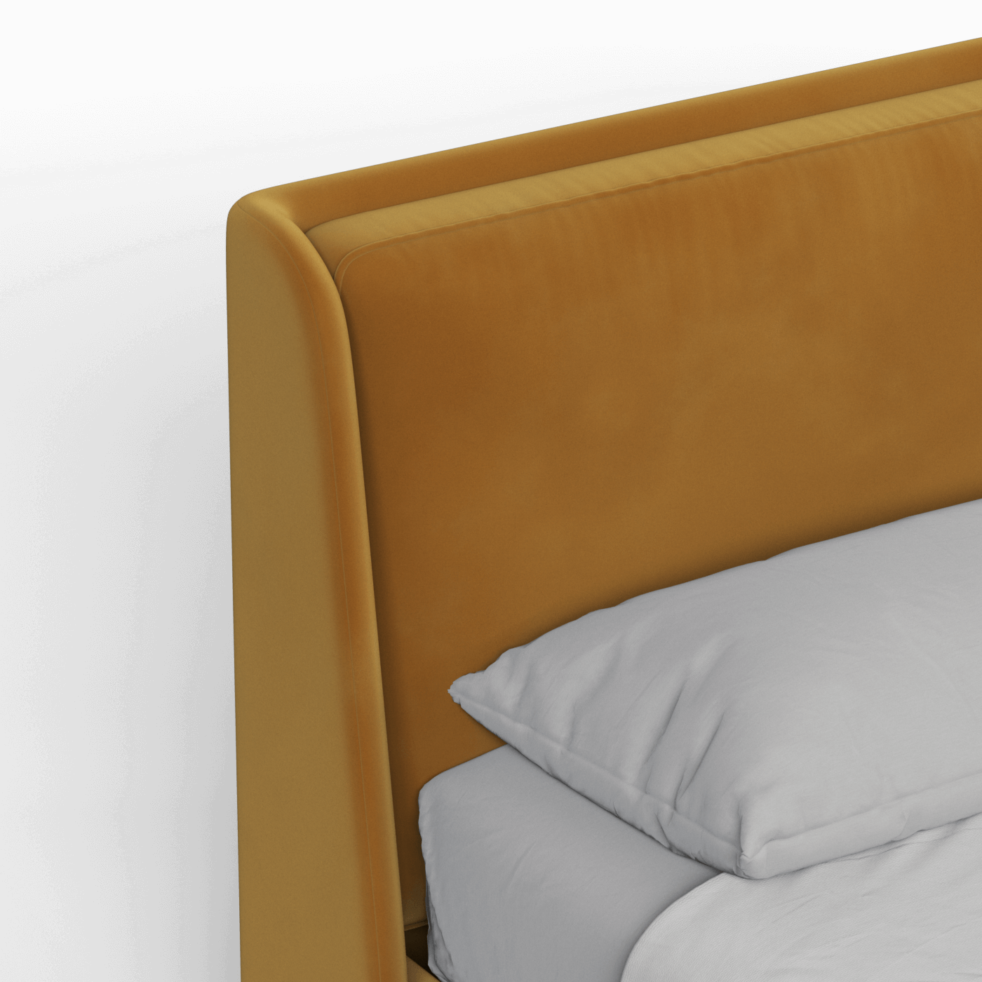 Lit double rembourré Ruby en tissu haut de gamme