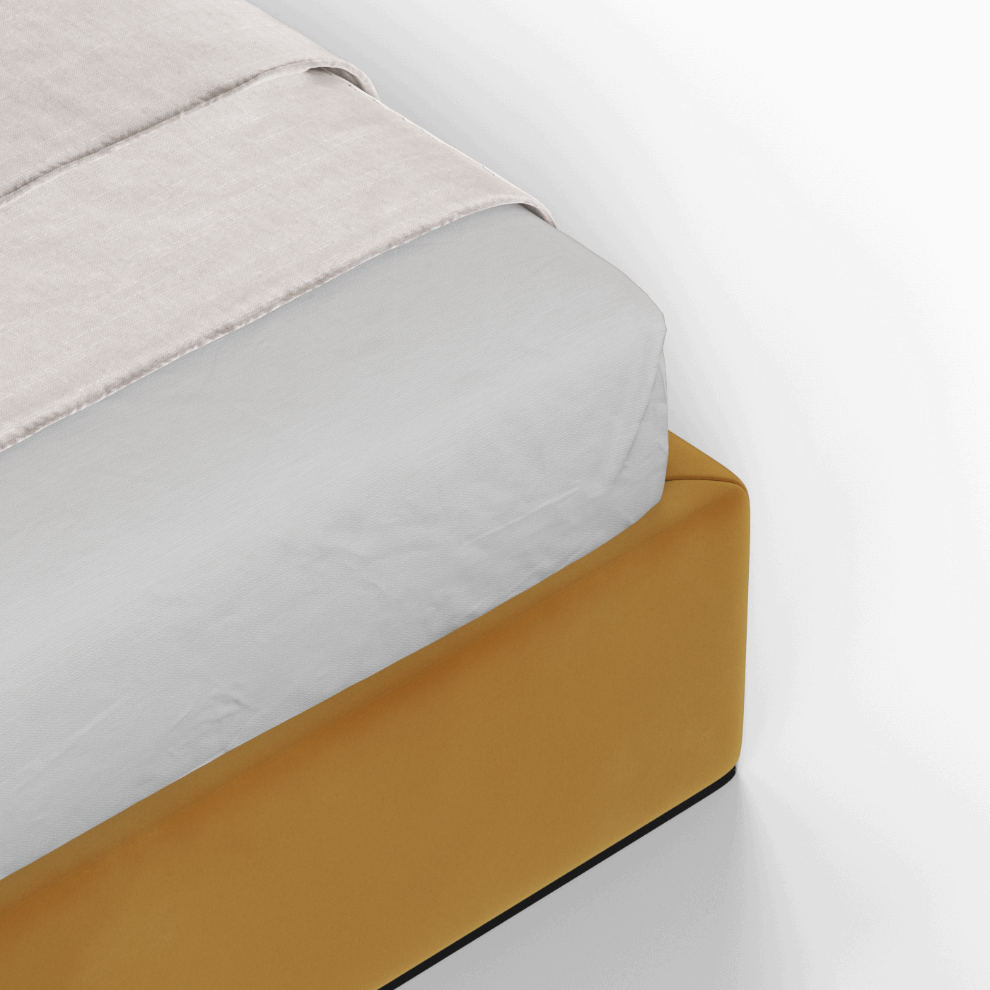 Lit double rembourré Ruby en tissu haut de gamme