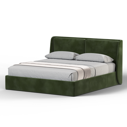 Lit double rembourré Ruby en tissu haut de gamme