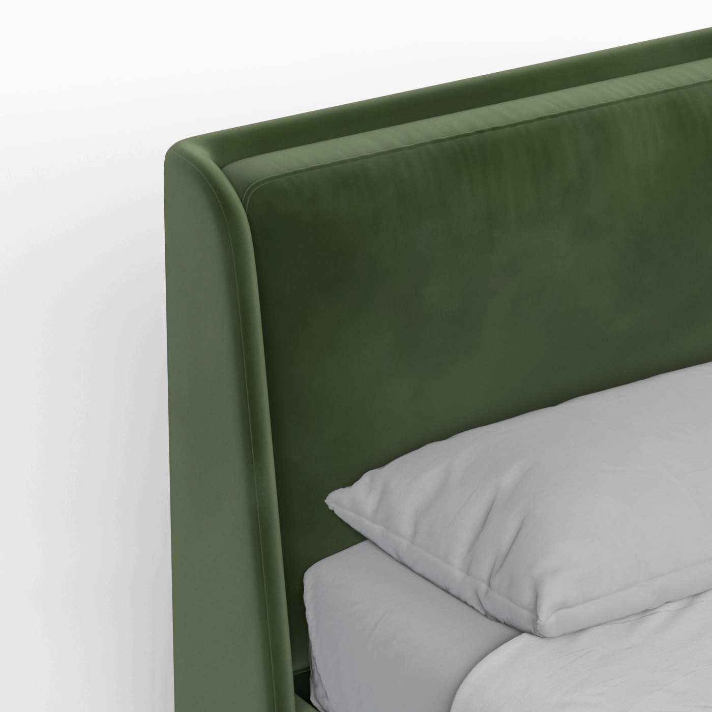 Lit double rembourré Ruby en tissu haut de gamme