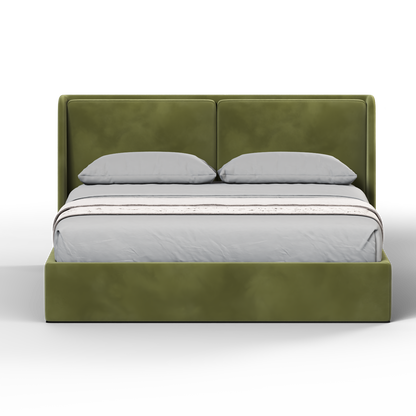 Lit double rembourré Ruby en tissu haut de gamme